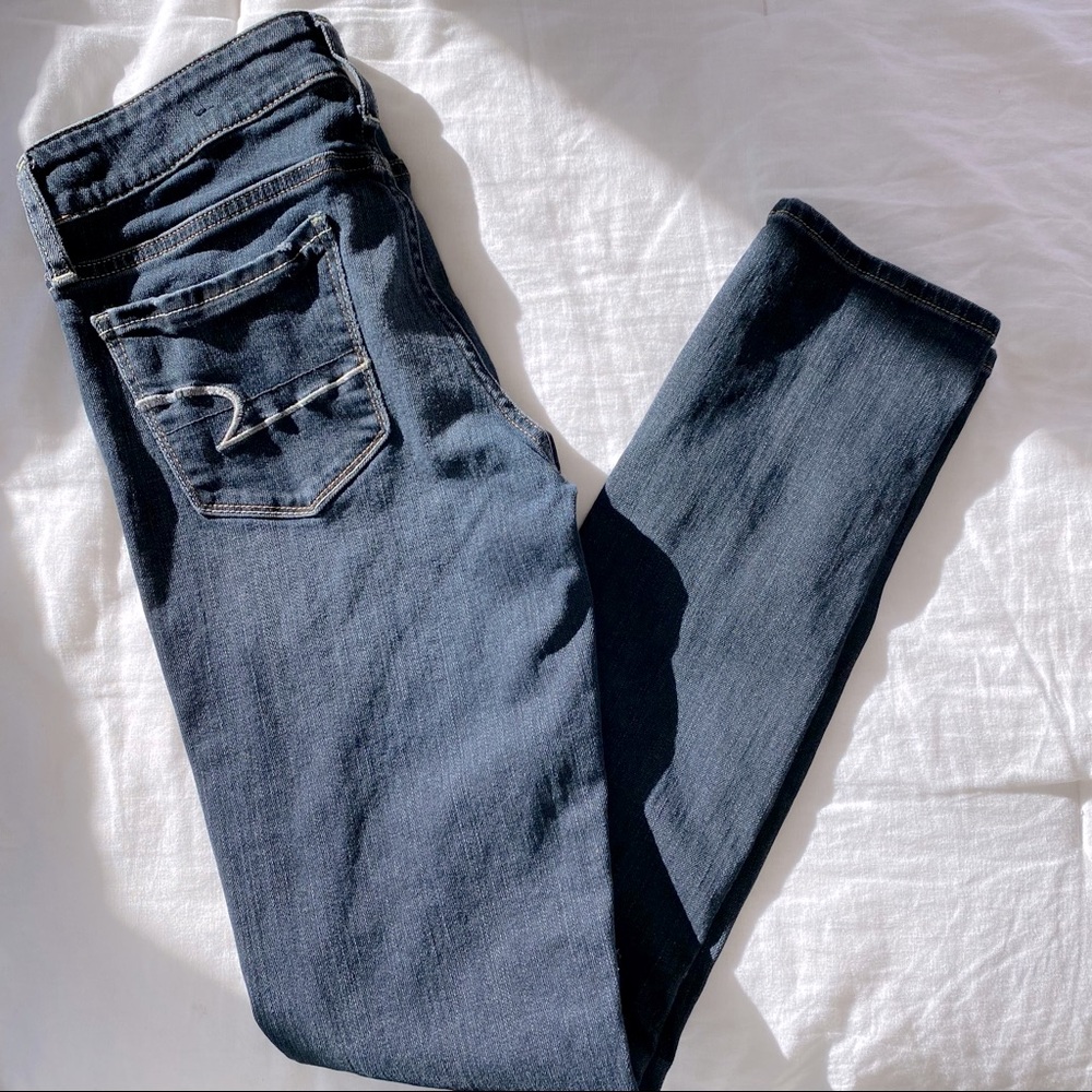 American eagle denim skinny jeans super stretch dark wash  size 4